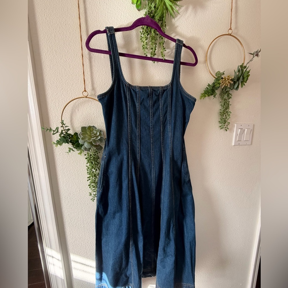 Blue Denim Sleeveless Dress